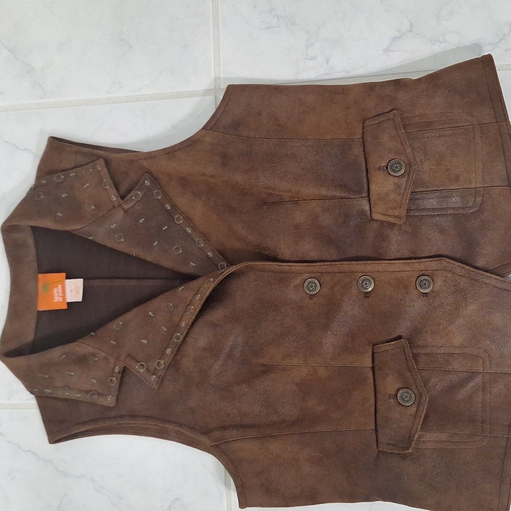 Hearts of Palm Brown Vest with Studded Collar